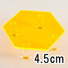 アクリルテーブル【六角形蛍光オレンジ／高さ4.5cm】